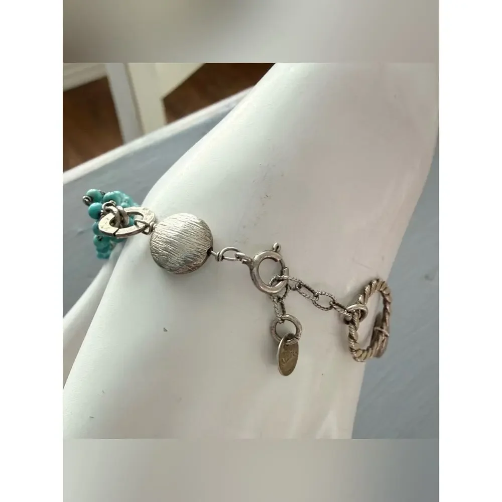 Mabel 925 Sterling Silver Beaded Multi Chain Toggle Bracelet